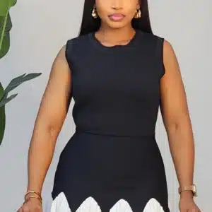 2-TONE PLEAT HEM BANDAGE SHIRT DRESS 2911 - Image 3