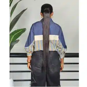 3-TONE STRIPE & DENIM SHIRT - Image 5