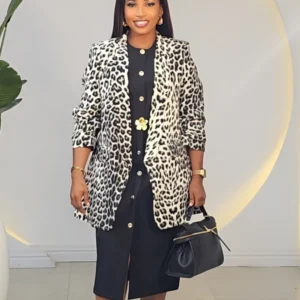 ANIMAL PRINT KIMONO BOYFRIEND BLAZER 2011 - Image 2