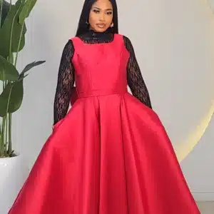 BACK BOW SATIN SKATER DRESS 179