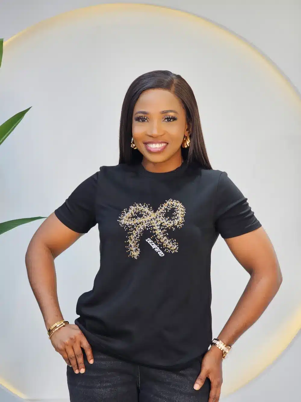 BOW FRONT STUD TSHIRT 7035