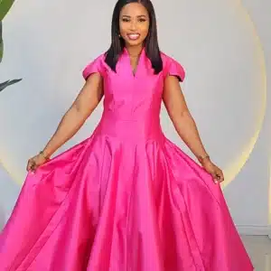 CAP SLEEVE SKATER SATIN DRESS 1011 - Image 2