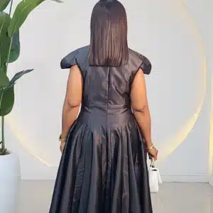 CAP SLEEVE SKATER SATIN DRESS 1011 - Image 7