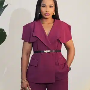 CAPE SLEEVE JACKET & PANT SET - Image 5