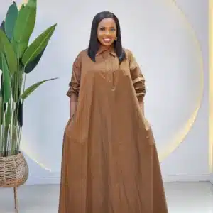 COLLAR CHEST BUTTON SWING SHIRT DRESS 8281 - Image 2