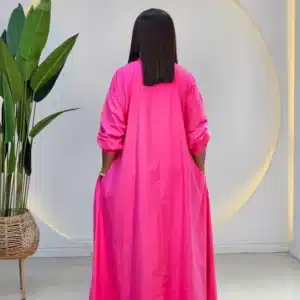 COLLAR CHEST BUTTON SWING SHIRT DRESS 8281 - Image 10