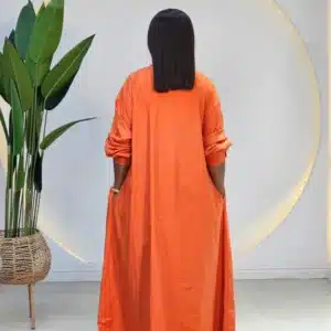 COLLAR CHEST BUTTON SWING SHIRT DRESS 8281 - Image 9