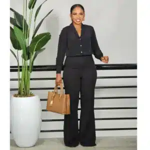 ELASTIC WAIST COLLAR TOP