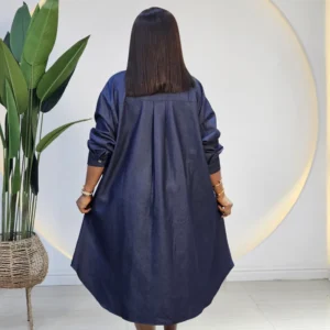DENIM FRONT POCKET OVERSIZED DRESS 1411 - Image 3