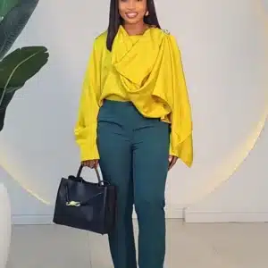 DRAPE SHOULDER BROOCH SATIN TOP 0311 - Image 2