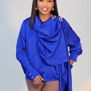 DRAPE SHOULDER BROOCH SATIN TOP 0311 - Image 7