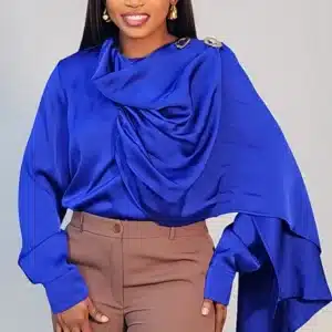 DRAPE SHOULDER BROOCH SATIN TOP 0311 - Image 3