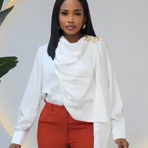 DRAPE SHOULDER BROOCH SATIN TOP 0311 - Image 9