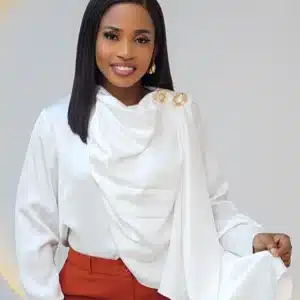 DRAPE SHOULDER BROOCH SATIN TOP 0311 - Image 5