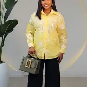 EMBROIDERY PEARL SHOULDER SHIRT 1003 - Image 2