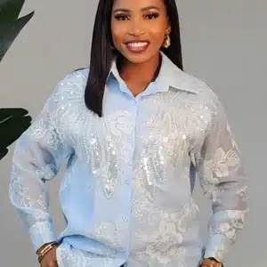 EMBROIDERY PEARL SHOULDER SHIRT 1003 - Image 6