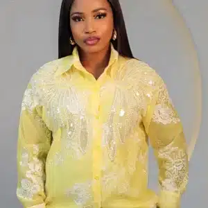 EMBROIDERY PEARL SHOULDER SHIRT 1003 - Image 5
