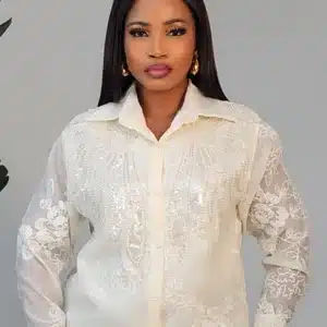 EMBROIDERY PEARL SHOULDER SHIRT 1003 - Image 4