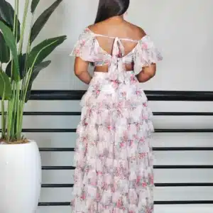 FLORAL MESH LAYER SKIRT & TOP SET 9010 - Image 5