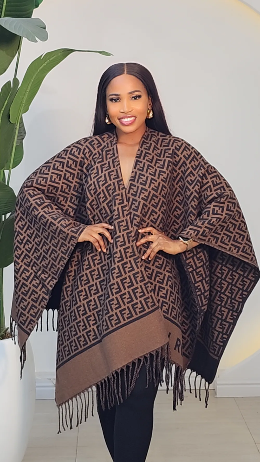 FRINGE THROW-ON PONCHO 2208