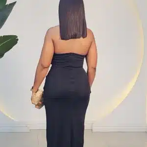 HALTER NECK TRIPLE FRONT BROOCH DRESS 2567 - Image 4