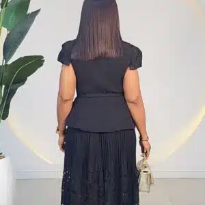 LACE INSERTED PLEAT SKIRT & JACKET SET 0311 - Image 3