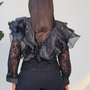 LACE RUFFLE SHOULDER TOP 293 - Image 8