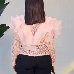 LACE RUFFLE SHOULDER TOP 293 - Image 7