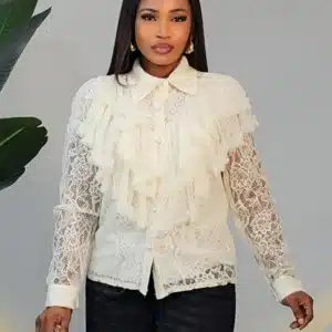 EMBROIDERY PEARL SHOULDER SHIRT 1003 - Image 7