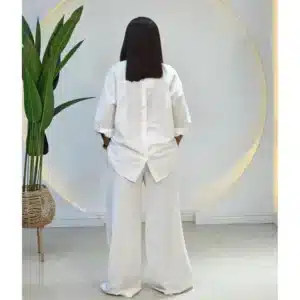LINEN BACK BUTTON SHIRT & PANT SET 6008 - Image 4