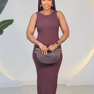 LOW BACK KNIT SLEEVELESS DRESS 9047