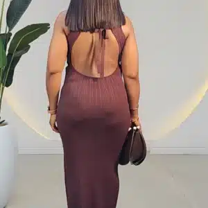 LOW BACK KNIT SLEEVELESS DRESS 9047 - Image 9