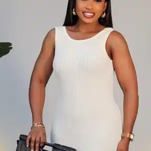 LOW BACK KNIT SLEEVELESS DRESS 9047 - Image 5