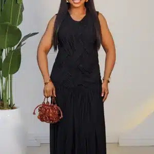 MESH INTER WOVEN FRONT DRINGE DRESS 2911 - Image 3