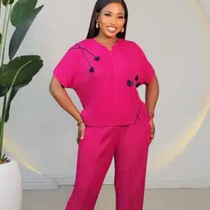 MIYAKE PANT & ROSE FRONT TOP SET 2111 - Image 4