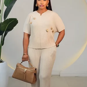 MIYAKE PANT & ROSE FRONT TOP SET 2111 - Image 2