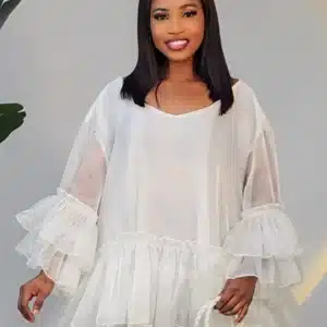 ORGANZA SWING HEM LONG TOP 830 - Image 5