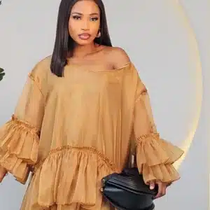 ORGANZA SWING HEM LONG TOP 830 - Image 2