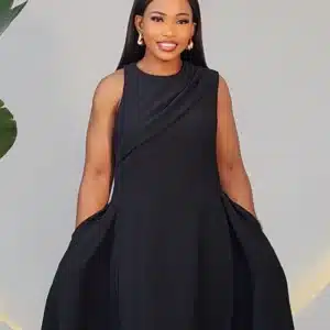 OVERLAP CHEST DOUBLE SIDE HEM DRESS 7730 - Image 3