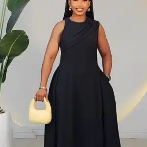 OVERLAP CHEST DOUBLE SIDE HEM DRESS 7730