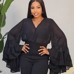 PLAIN EXAGGERATED SLEEVE BAND TOP - Image 3