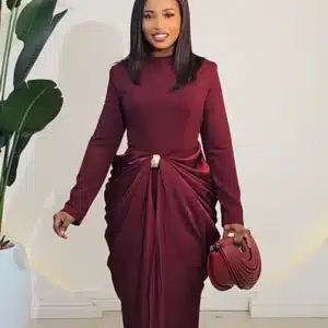 RUCH WRAP LONG SLEEVE MIDI DRESS 9891 - Image 2