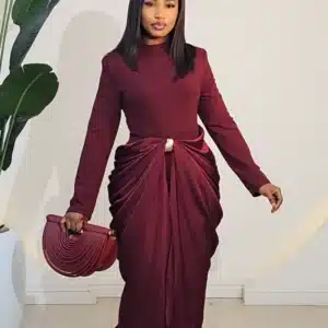 RUCH WRAP LONG SLEEVE MIDI DRESS 9891 - Image 4