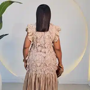 SCALE RUFFLE SLEEVE HEM DRESS 2504022 - Image 4