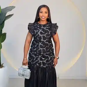 SCALE RUFFLE SLEEVE HEM DRESS 2504022 - Image 2