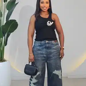 SHREDDED MOM DIRTY JEANS A86037