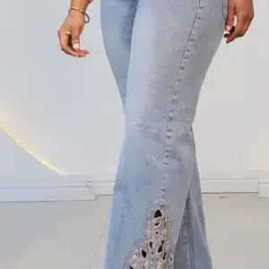 SIDE ANKLE EMBROIDERY STUD MOM JEAN 009 - Image 2