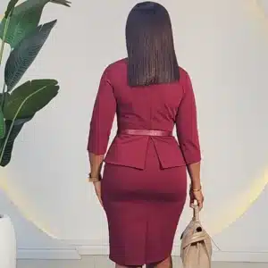 SIDE BUTTON PEPLUM DRESS 06352 - Image 6