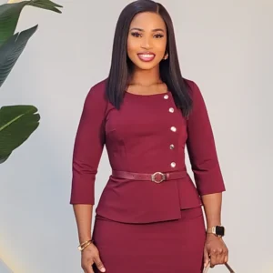 SIDE BUTTON PEPLUM DRESS 06352 - Image 2