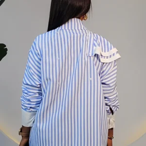 SIDE DETACHABLE CAPE STRIPE SHIRT 0311 - Image 7